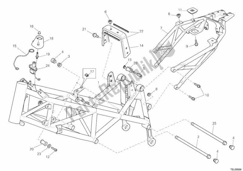 Wszystkie części do Rama Ducati Hypermotard 1100 EVO SP USA 2012